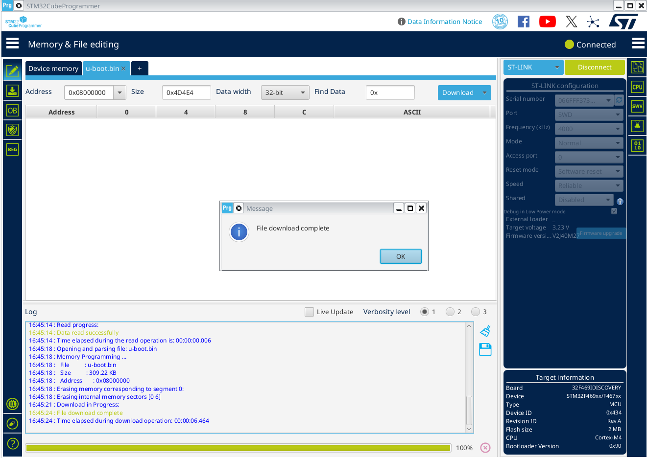 Alt STM32 Program u-boot.bin